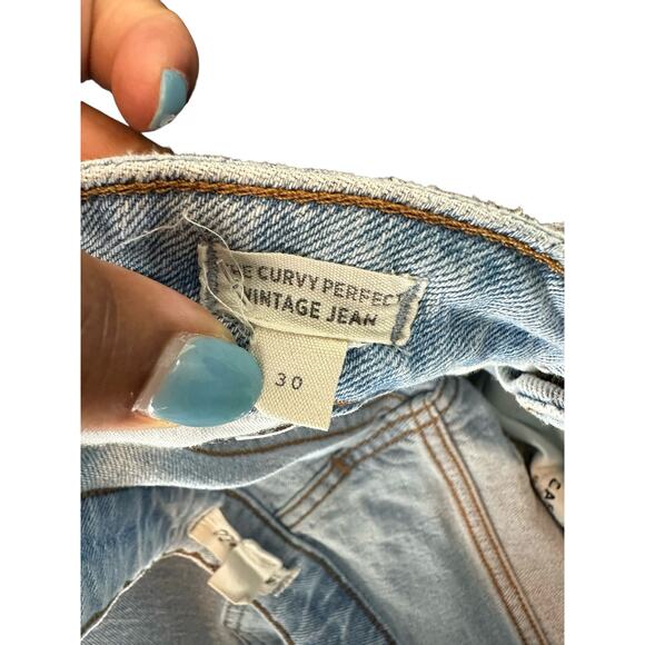 Madewell Fiore Wash Bedazzled Artsy The Curvy Perfect Vintage Jean Size 30‎ - Picture 2 of 16